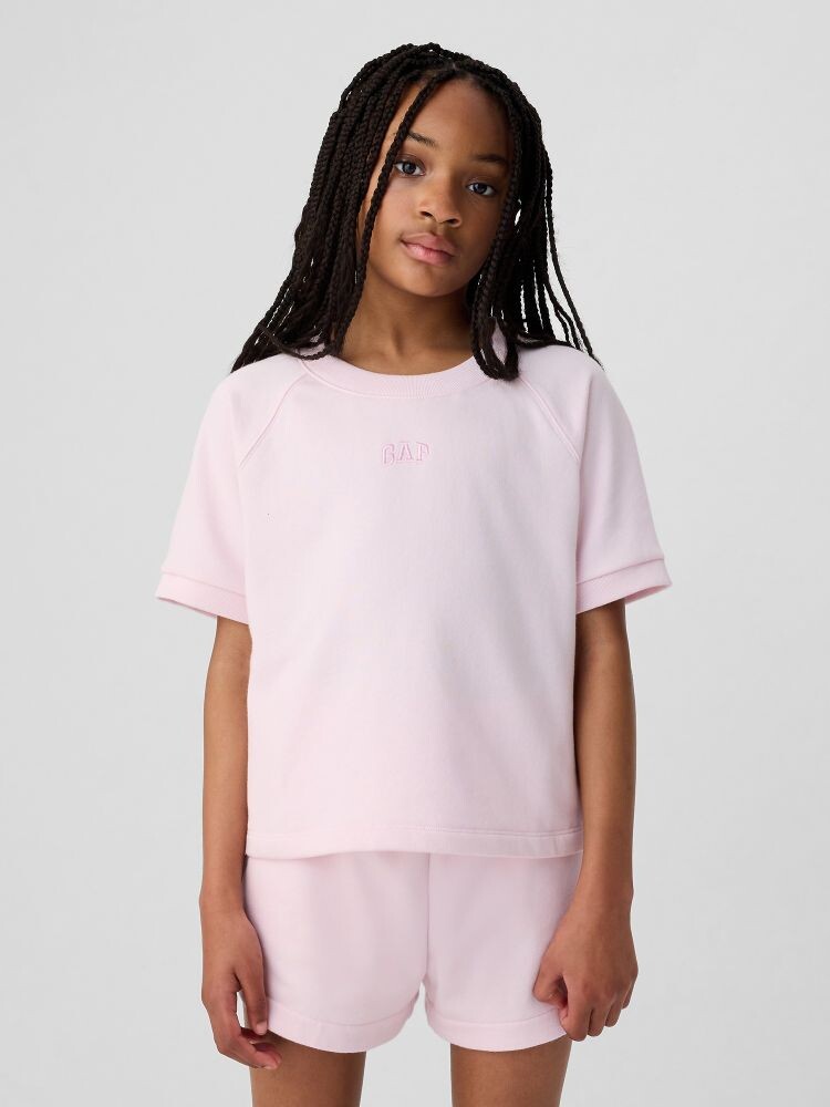 

Детская толстовка с короткими рукавами Gap, розовый