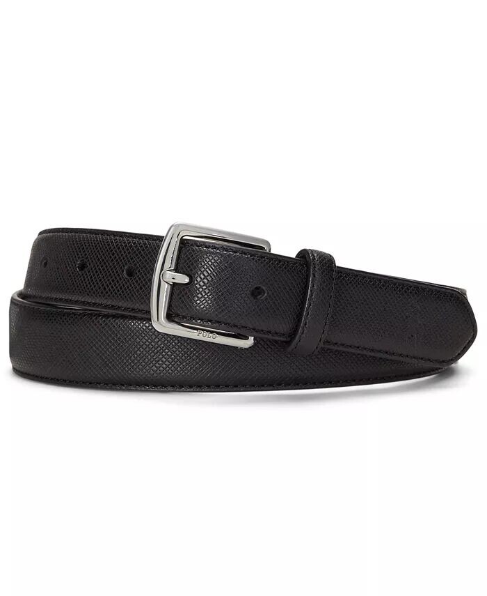 

Мужской ремень из сафьяновой кожи Polo Ralph Lauren, черный