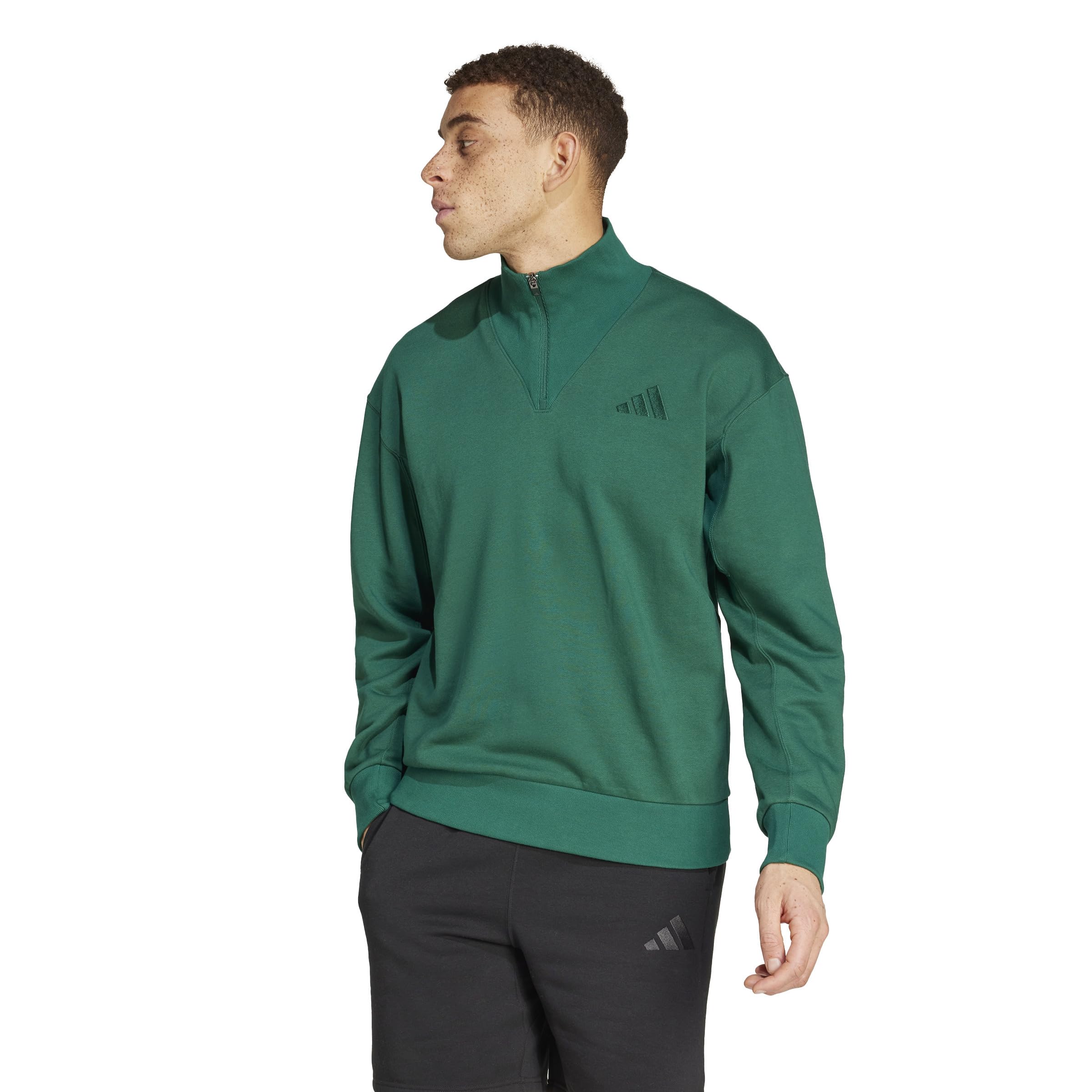 

Толстовка Adidas All Szn Fleece 1/4 Zip Crew, Collegiate Green