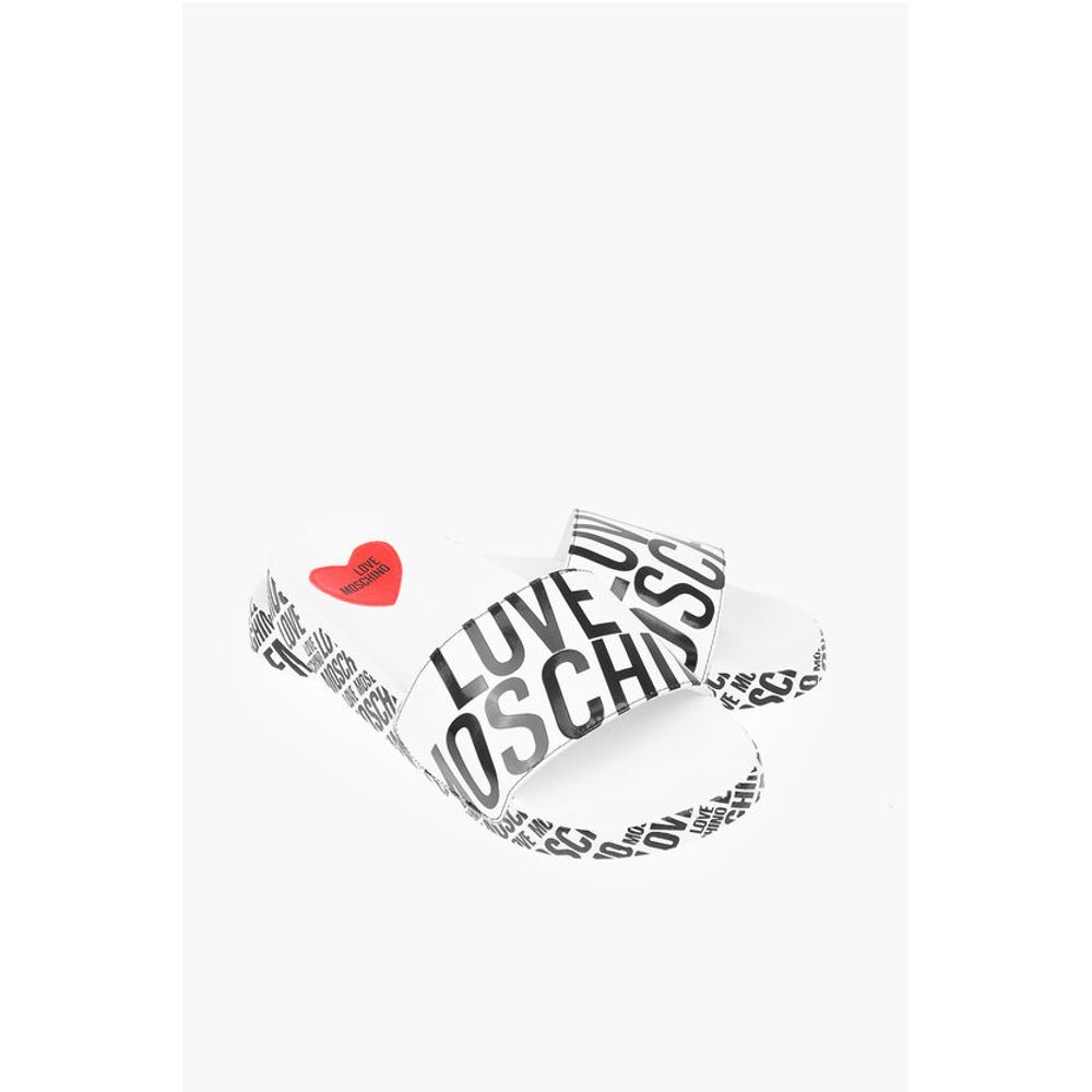 Шлепанцы из искусственной кожи с логотипом LOVE Moschino, White