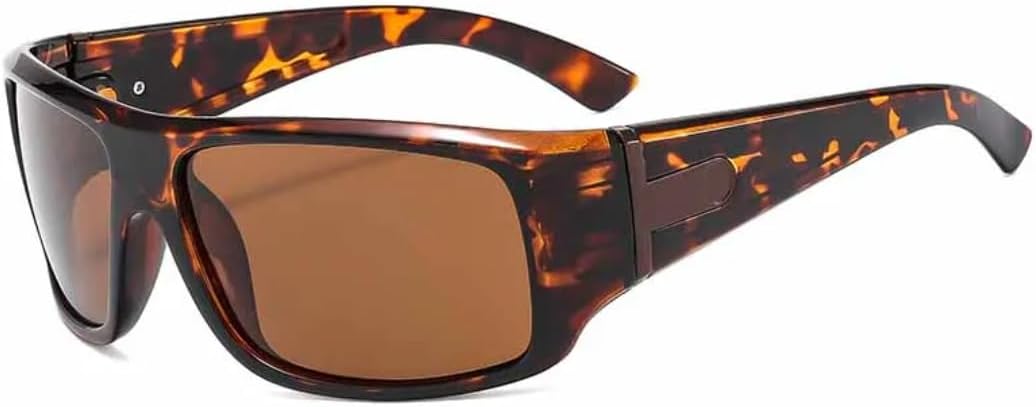 

Винтажные солнцезащитные очки в прямоугольной оправе для женщин, модные для мужчин, для велоспорта, спорта, походов и активного отдыха, защита от УФ-излучения UV400 TVTBBVV, Leopard Brown