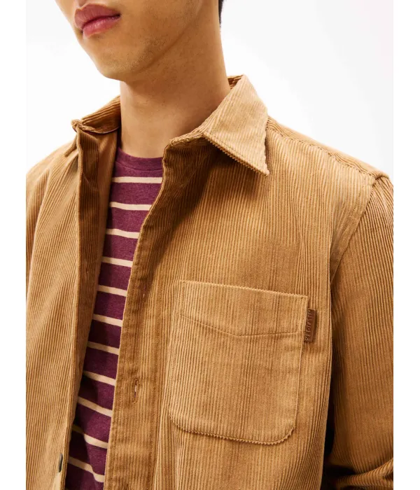 Вельветовая рубашка Relaxed fit Tommy Hilfiger, бежевый — фото 4