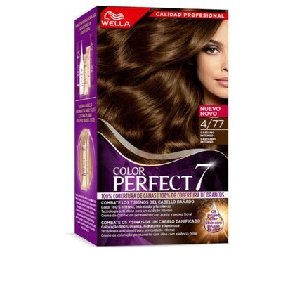 

Color Perfect 7 100% покрытие серого #4/77-бархатистый коричневый 4 U, Wella