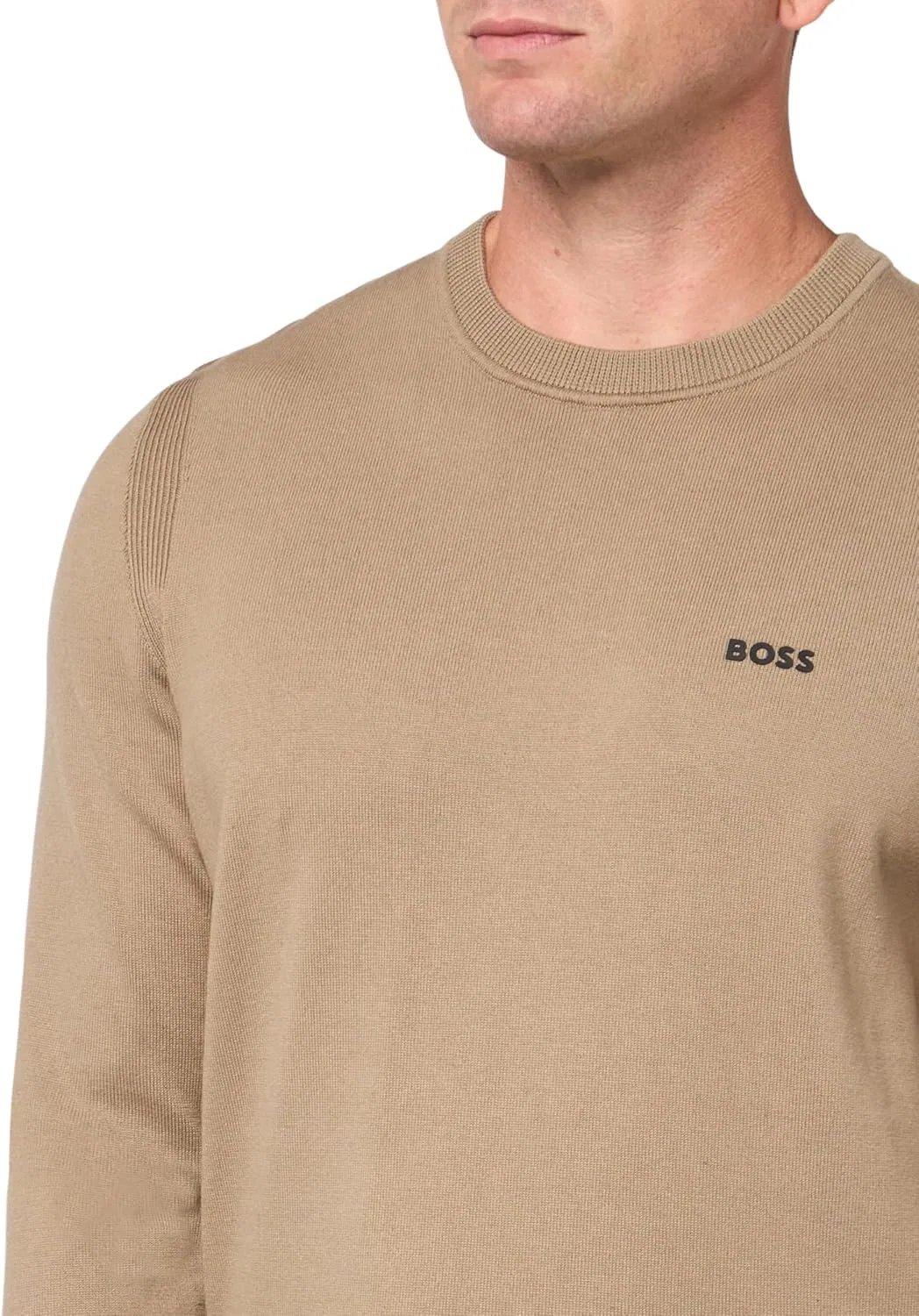 Мужской трикотажный свитер BOSS Tech Flex из эластичного хлопка — фото 3