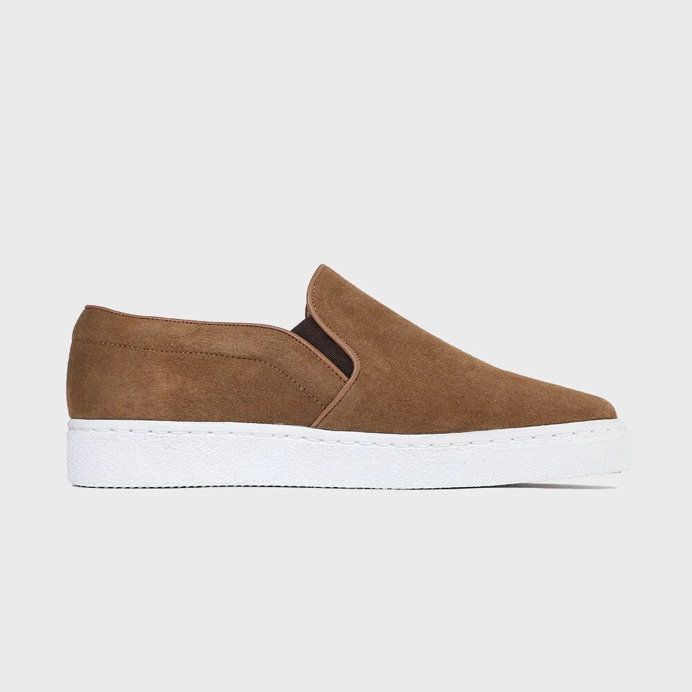 Мужские замшевые слипоны стандартного дизайна Mid Brown от Firenze.A — фото 3