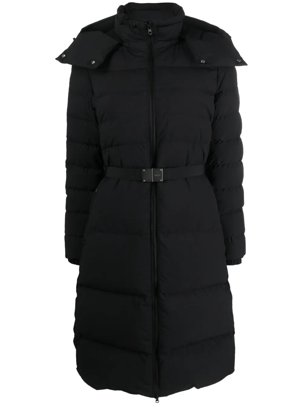 

Пуховик Burniston с поясом BURBERRY, черный