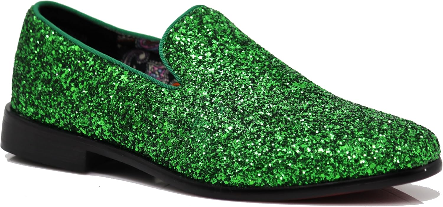 

Мужские винтажные блестящие лоферы SPK04, классические туфли слипоны под смокинг Enzo Romeo, зеленый