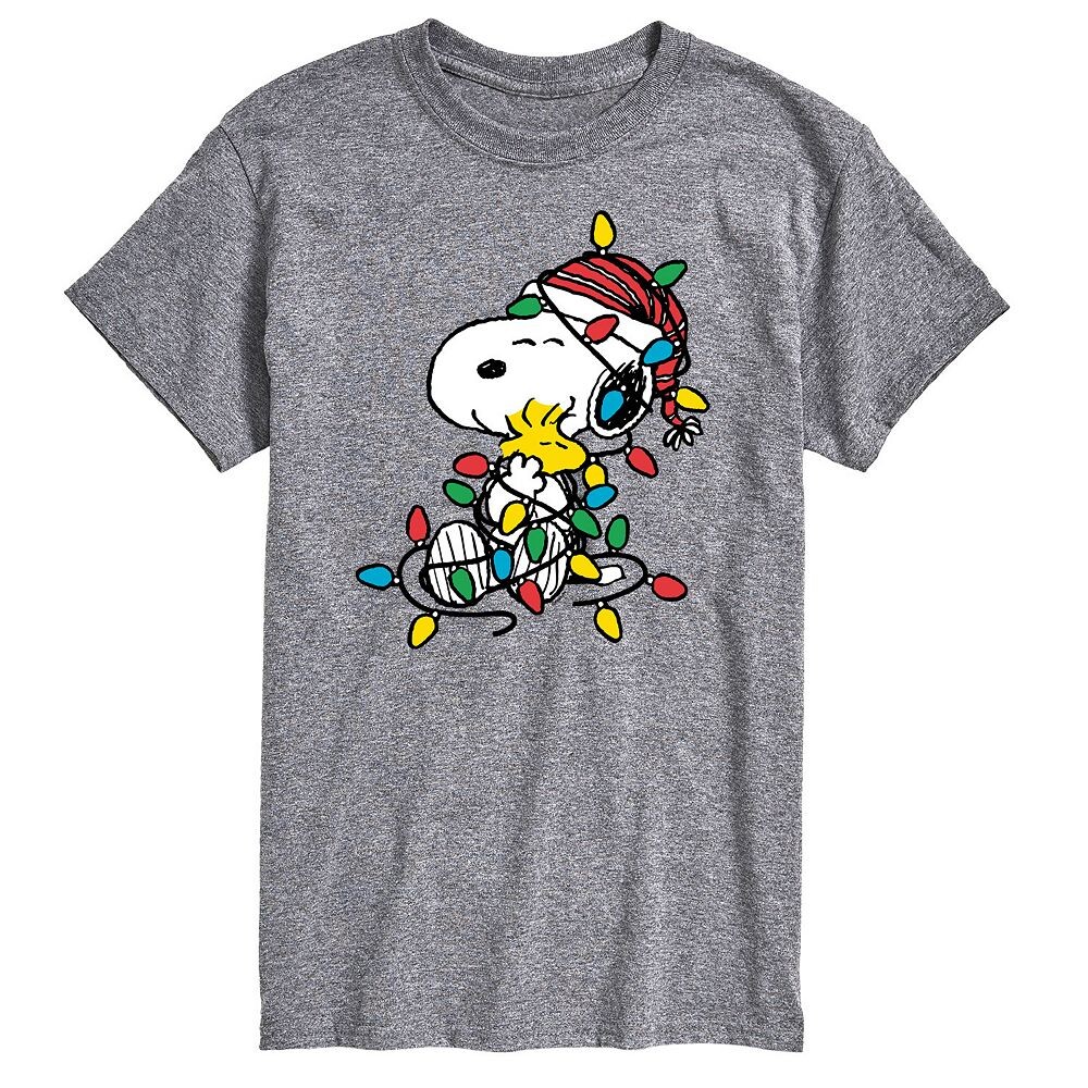 

Футболка с рождественскими огнями Big & Tall Peanuts Licensed Character, серый