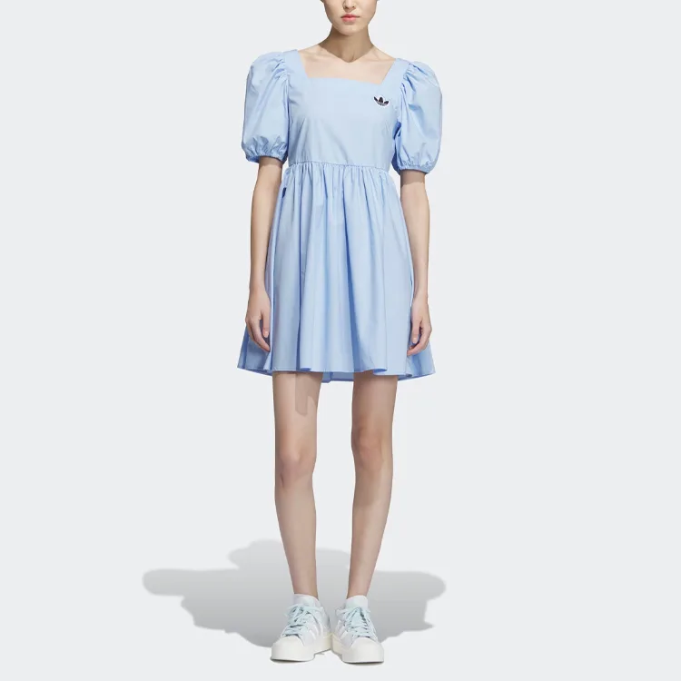 Adidas Originals Платье Adidas Monkey Kingdom Woven Logo женское 'Light Pink Blue' — фото 4