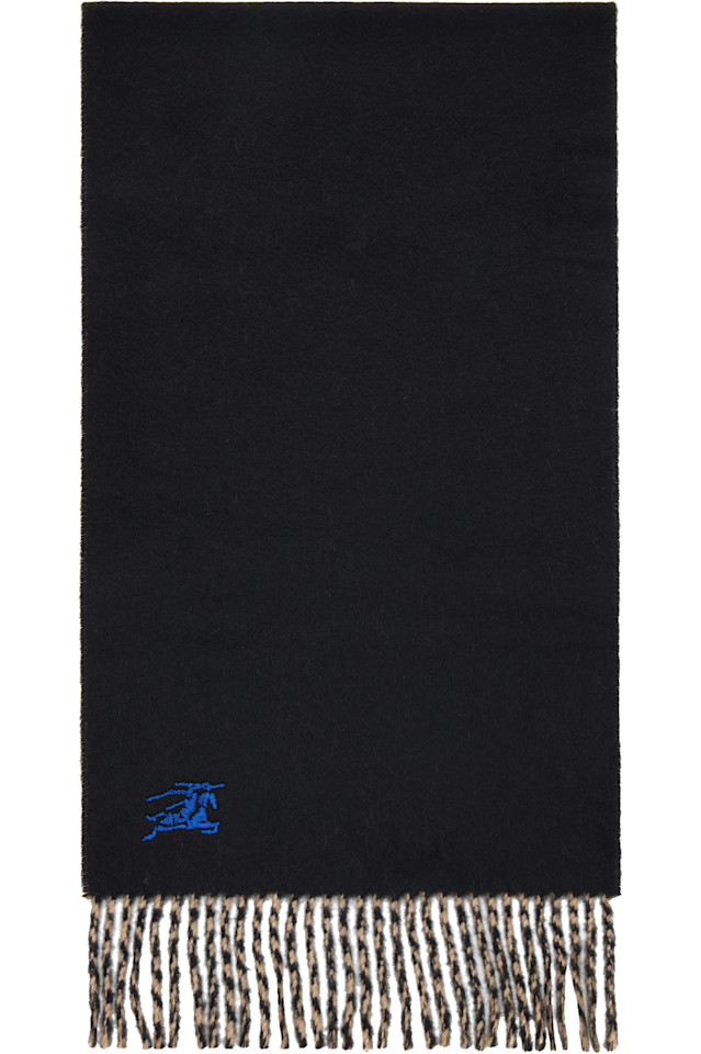 

Burberry Двусторонний кашемировый шарф черно-бежевого цвета