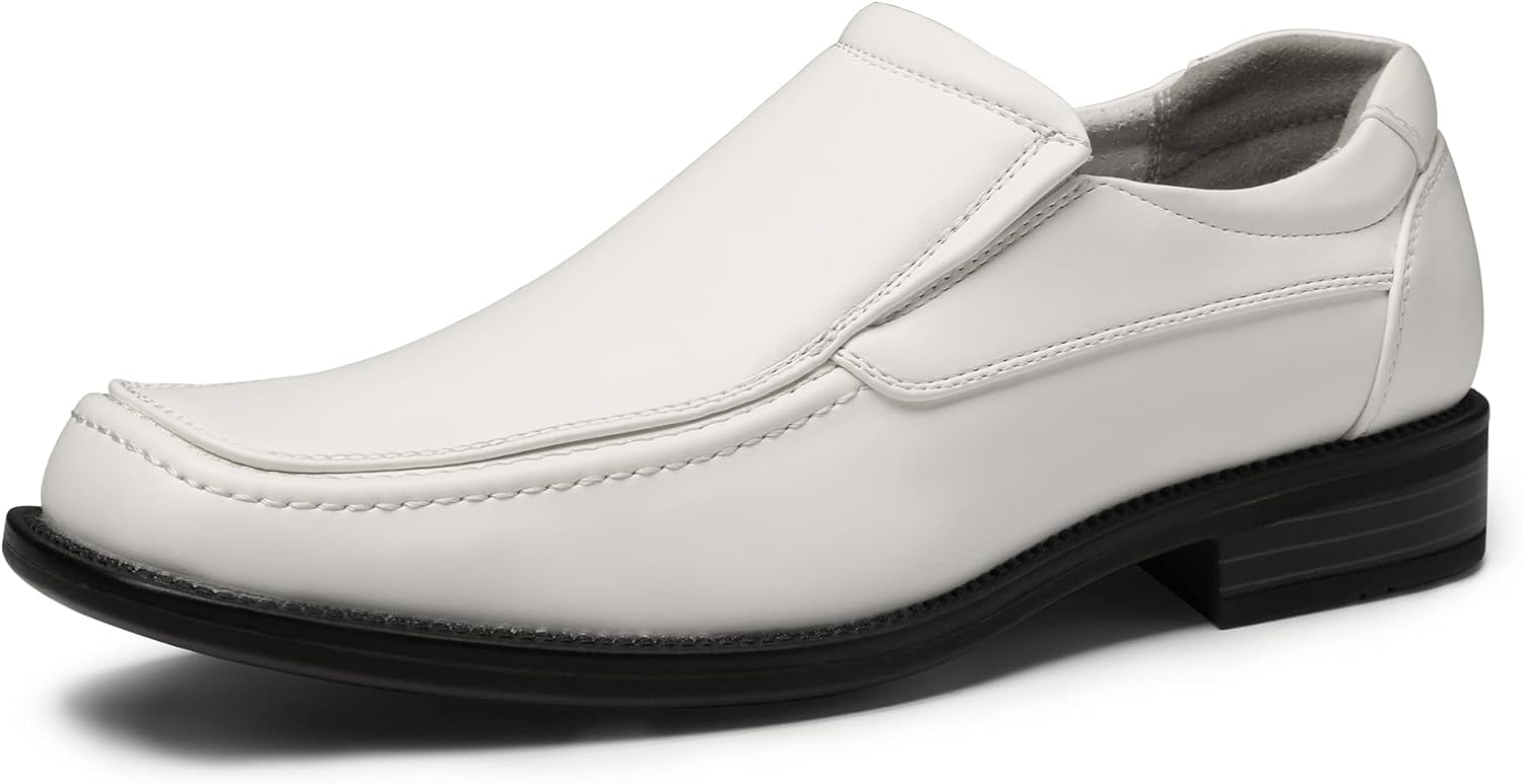 

Мужские лоферы Bruno Marc Goldman-02 с кожаной подкладкой, квадратным носком для повседневной, официальной и рабочей носки, белый