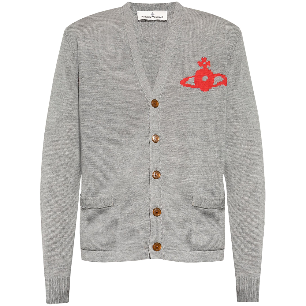 

Кардиган Orb Intarsia Knit Vivienne Westwood, серый