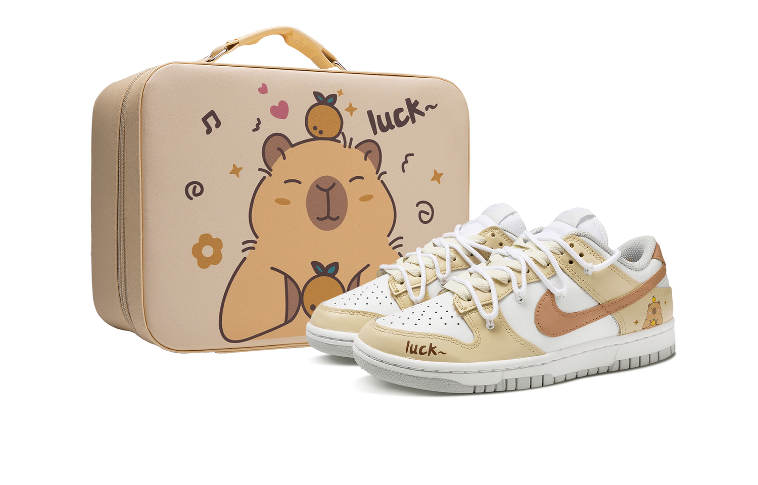 Nike Женские противоскользящие износостойкие низкие кеды для скейтбординга Dunk Tiger Party желто-белые, цвет Yellow White