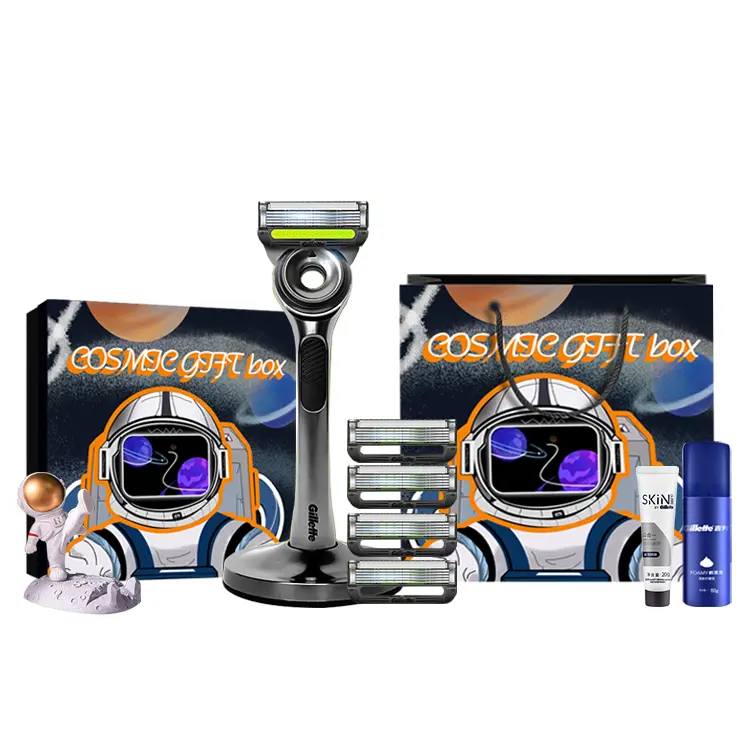 

Набор для бритья: держатель для лезвия и 4 сменные головки для бритья по всему телу Gillette