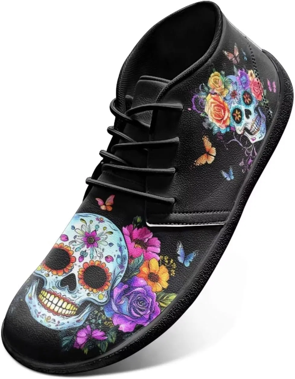 Мужские кроссовки Forchrinse Shark Print, Hippie Skull Colorful Blossom — фото 4