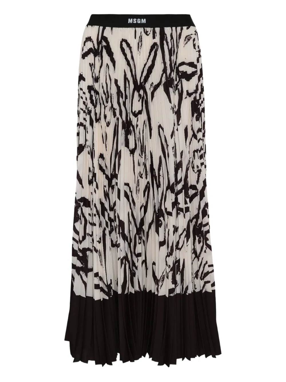 

Плиссированная юбка с принтом в виде кролика MSGM, белый