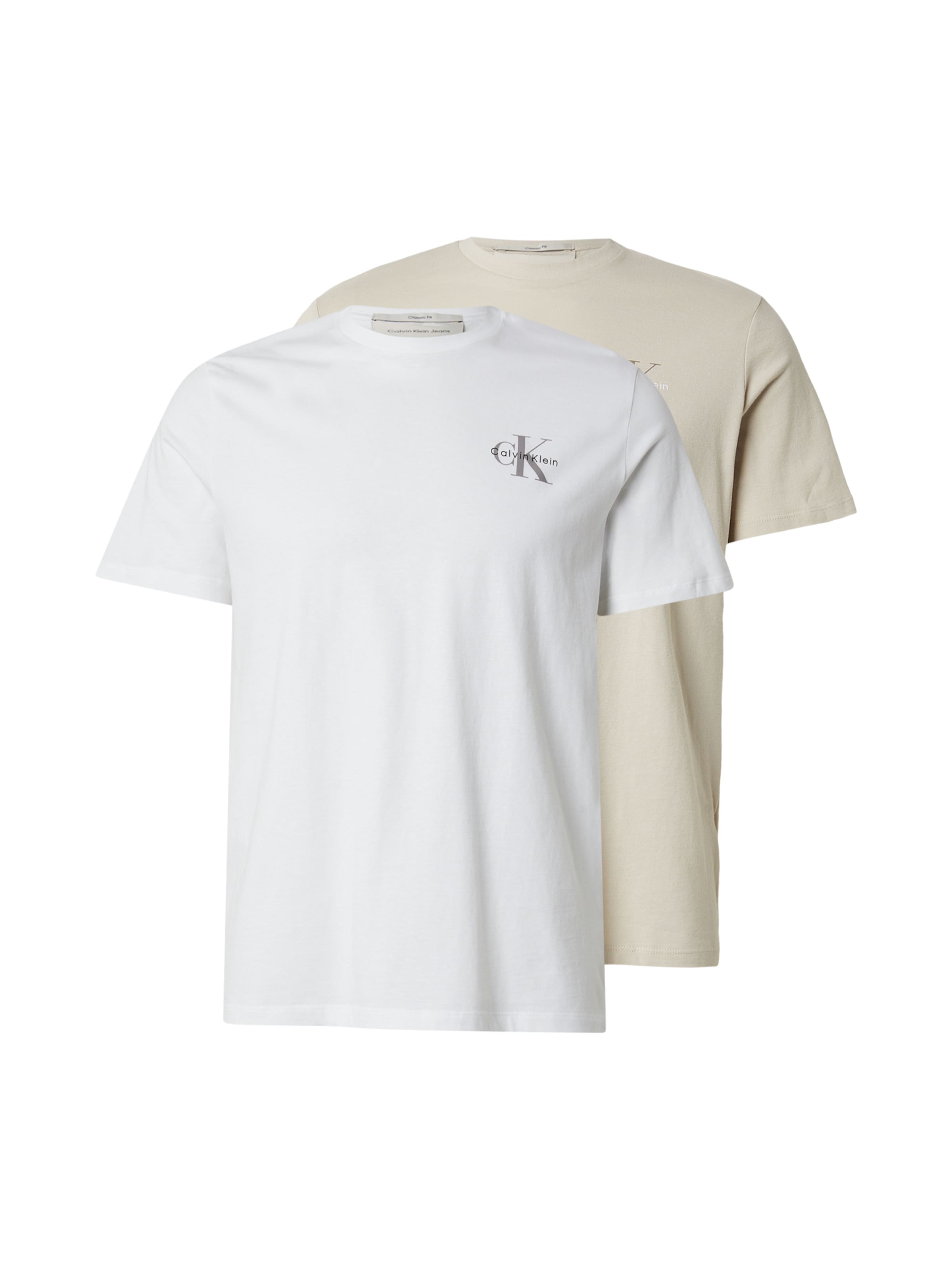 

Calvin Klein Jeans Футболка '30S CLASSIC' в цвете бежевый, белый