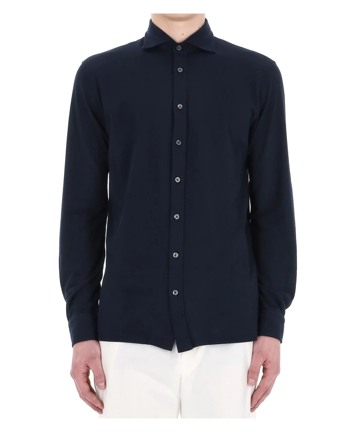 

Синяя рубашка, сшитая на заказ, линия Culto Barba, синий