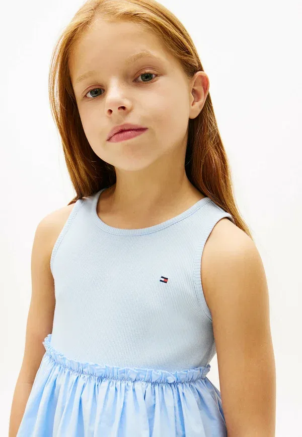 Платье дневное без рукавов с английской вышивкой Tommy Hilfiger, нежно-голубой — фото 4
