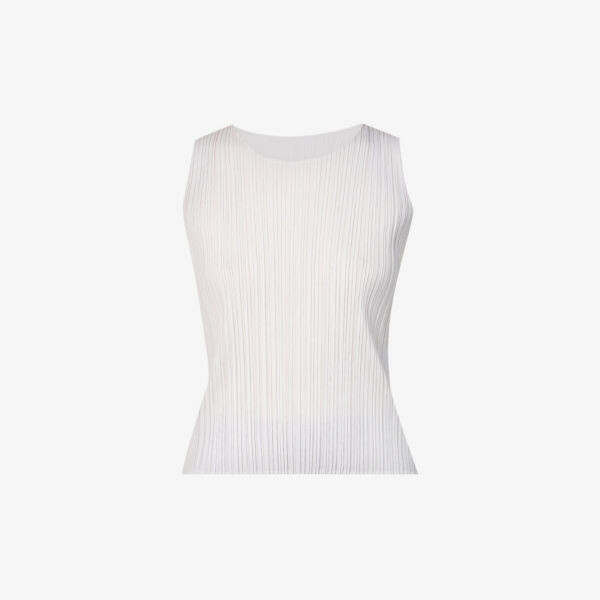 

Базовый вязаный топ без рукавов со складками Pleats Please Issey Miyake, серый
