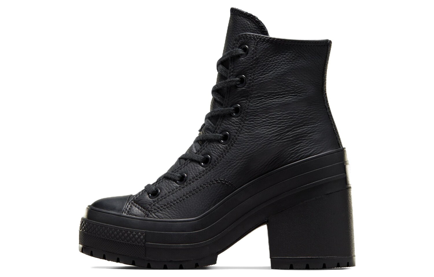 Chuck 70 De Luxe женские туфли на высоком каблуке из кожи, цвет «черный» Converse