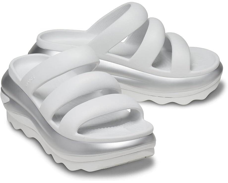 

Туфли Crocs Mega Crush Triple Strap Sandal, цвет Moonlight/Silver Metallic