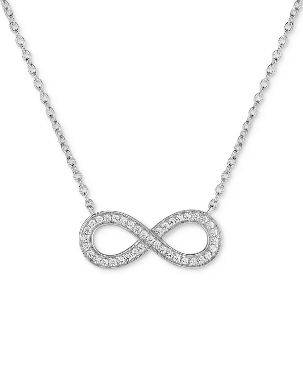 

Ожерелье с подвеской Arabella Infinity из стерлингового серебра, 18 дюймов, с кубическим цирконием Macy'S, white