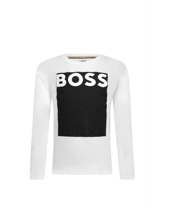 

Лонгслив детский Boss Kidswear с фирменным принтом, белый