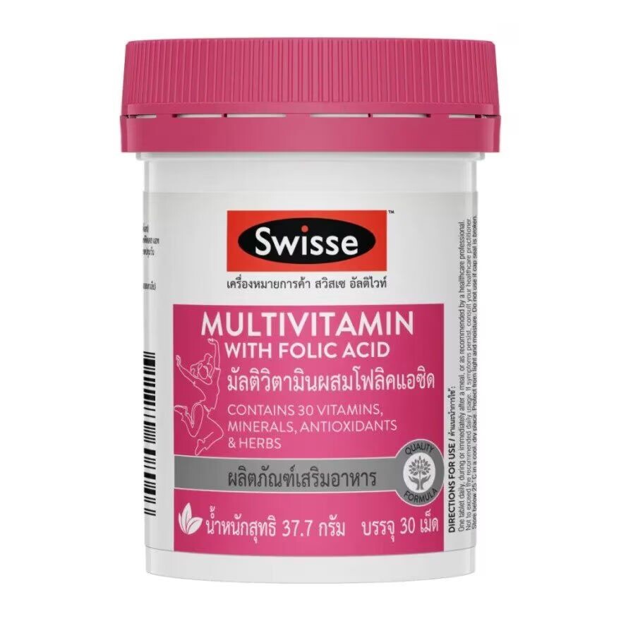 

Swisse Мультивитамины с фолиевой кислотой 30 таблеток, light yellow