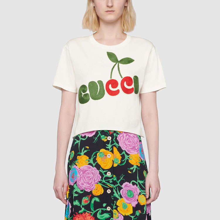 Топ укороченный женский Gucci, слоновая кость — фото 2