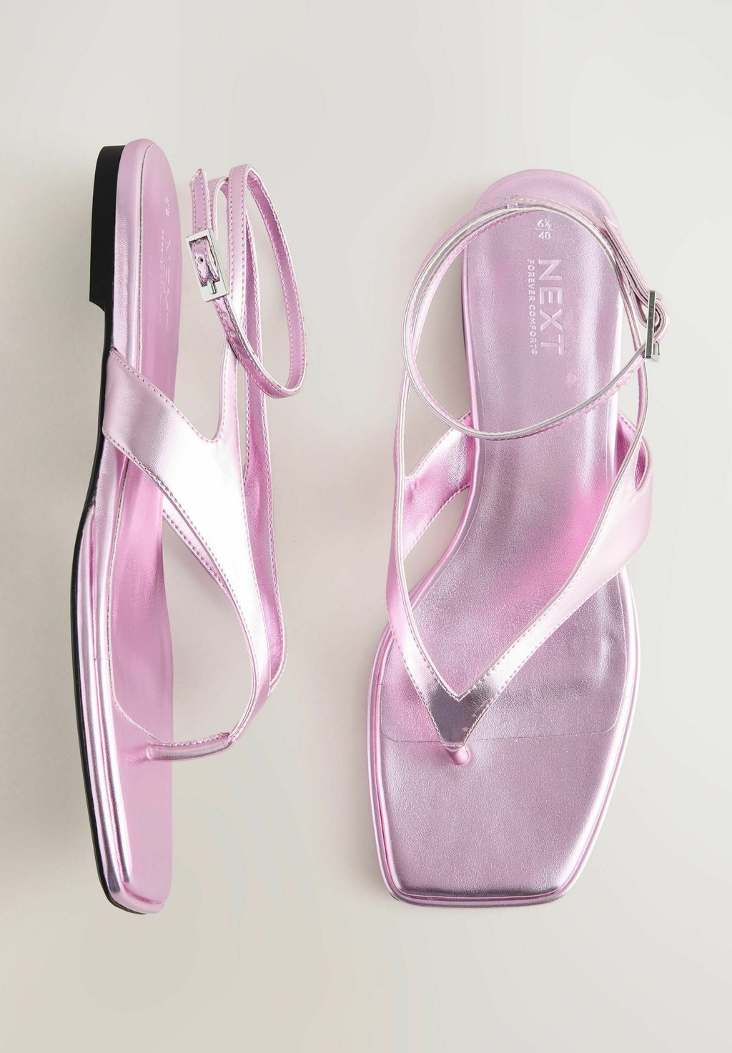 Сандалии с Т-образной застежкой REGULAR FIT-FOREVER COMFORT STRAPPY ANKLE TOE THONG - Pool slides Next, розовый — фото 3