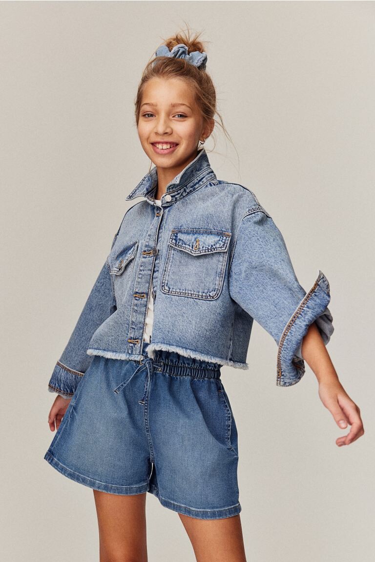 

Шорты-Пакеты из джинсовой ткани H&M, синий