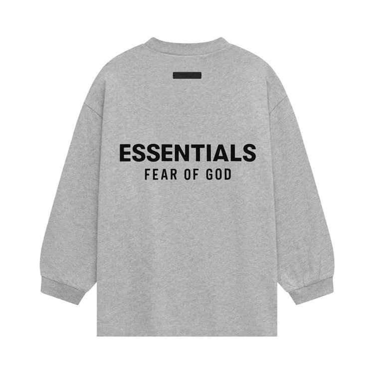 Футболка Fear of God Essentials Kids Jersey Long-Sleeve Tee, Light Heather Grey — фото 2