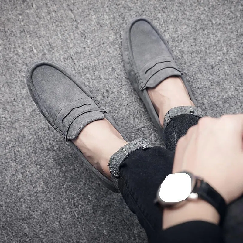 Лоферы замшевые мужские, черные, для вечеринок, Monk Strap, серый UOPYNE — фото 2