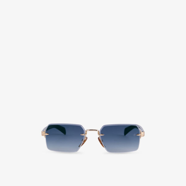 

Солнцезащитные очки Eyewear By David Beckham с металлической оправой прямоугольной формы, зеленый