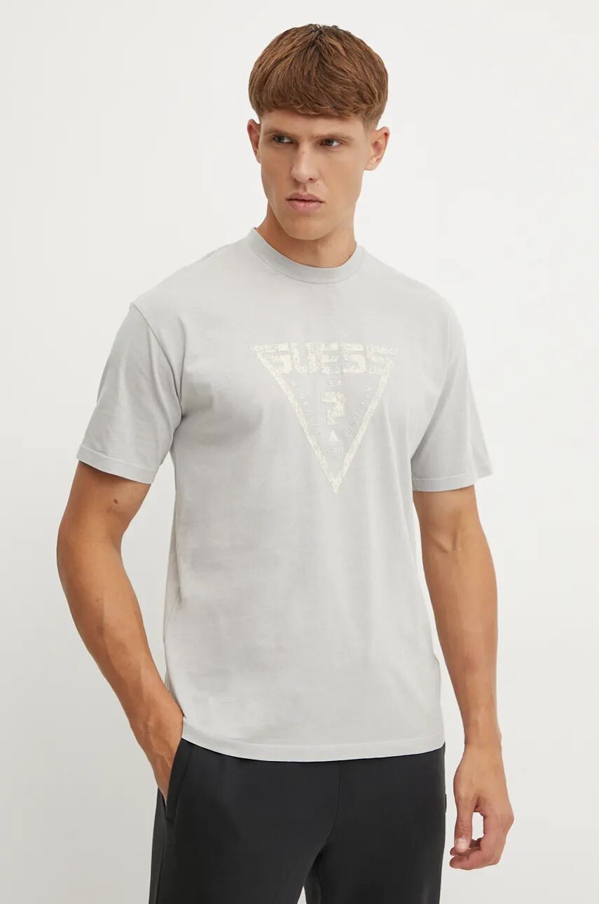 

Хлопковая футболка Guess ALIOTH, серый
