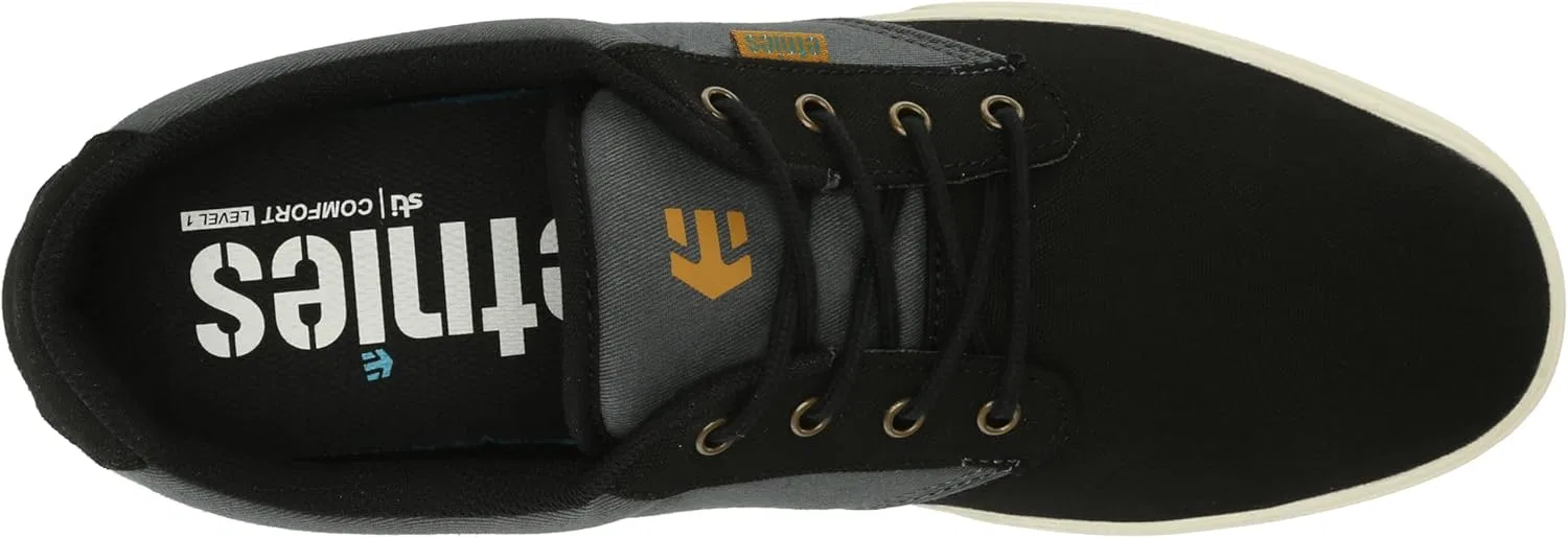 Мужские скейтбордистские кроссовки Etnies Jameson 2 Eco, Black, Dark Grey, Gold — фото 3
