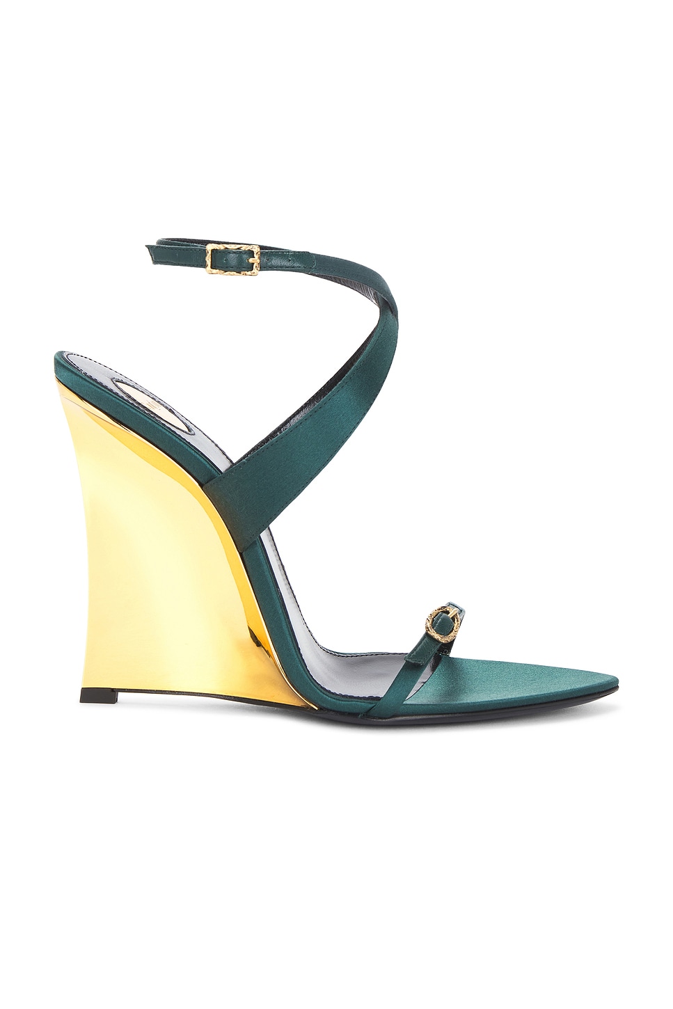 Gippy Wedge Сандалии Saint Laurent, Glass Bottle Green