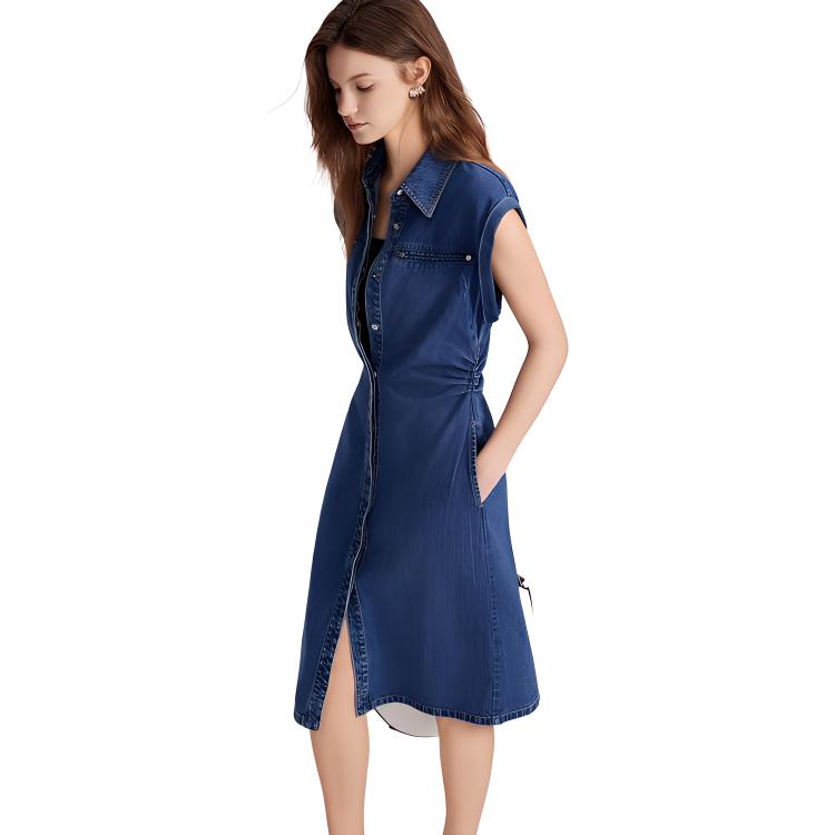 

ELLE Летнее платье без рукавов для женщин Blue