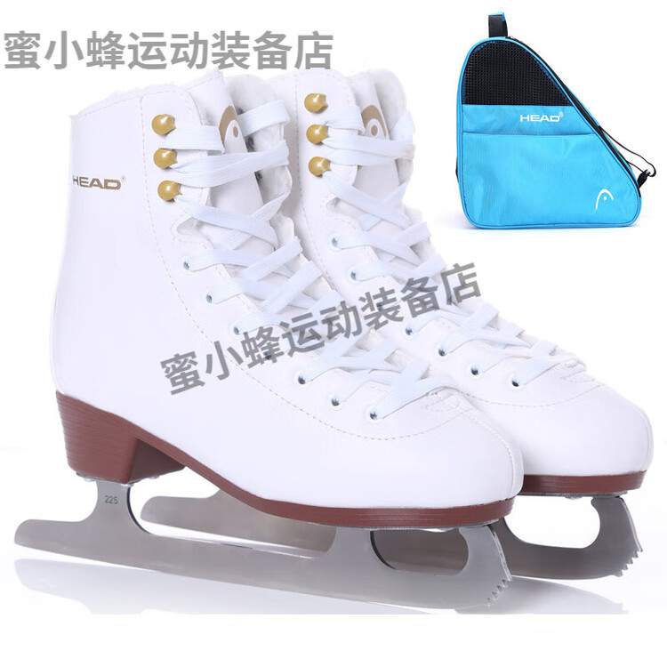 

HEAD Детские коньки для начинающих, лезвия для фигурного катания взрослые мужские и женские, коньки для фигурного катания, белые ботинки одна пара + синяя сумка для коньков, размер 33