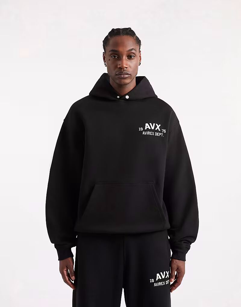 

Толстовка AVX Corp с длинными рукавами, черная Avirex