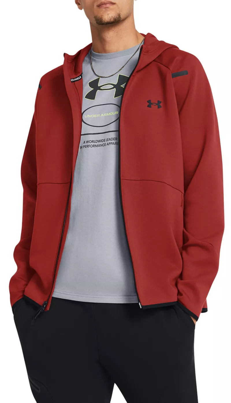 

Мужская толстовка с молнией во всю длину Under Armour из флиса Unstoppable, цвет Earthen Orange/Black