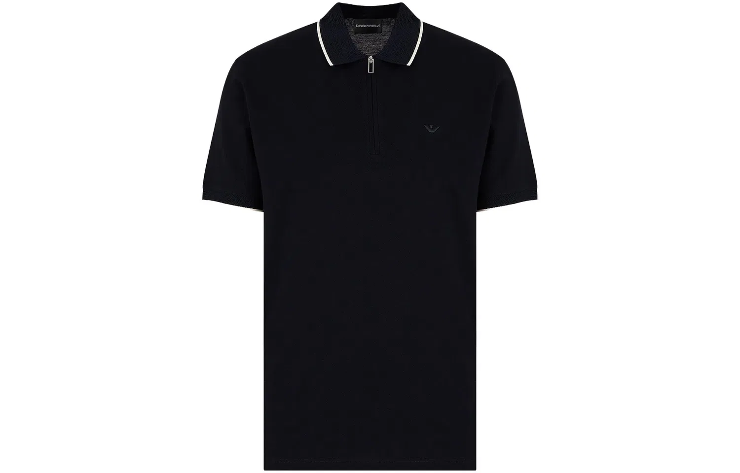 Поло с вышитым логотипом и полосками EMPORIO ARMANI, Marine Blue