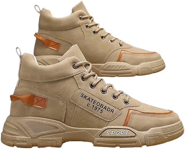 

Мужские повседневные спортивные походные ботинки, противоскользящие и ветроустойчивые высокие ботинки на шнуровке, подходят для прогулок на открытом воздухе, бега, походов, осенне-зимнего сезона Hoalox, хаки