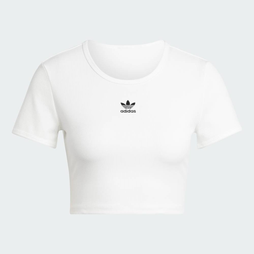 Ребристая футболка Essentials Adidas, white — фото 4