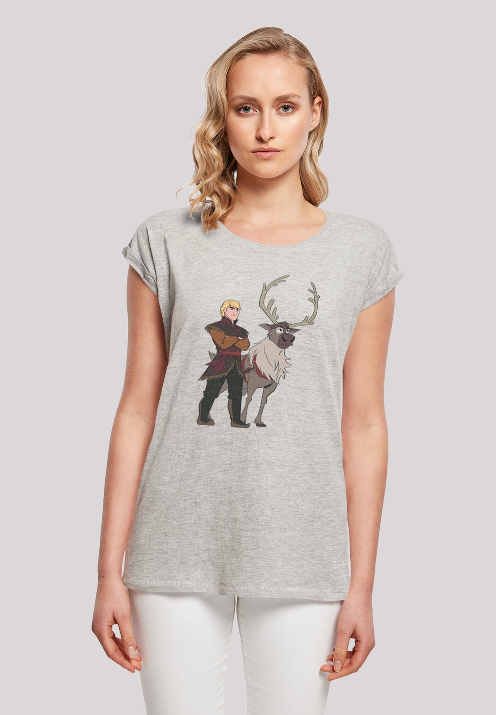 

Футболка с принтом DISNEY FROZEN 2 SVEN AND KRISTOFF F4NT4STIC, серый