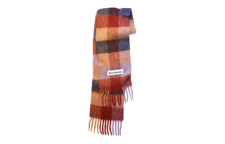 

Acne Studios Вязаный шарф унисекс коричневый/сиреневый/морской синий, Brown/Lilac/Marine Blue