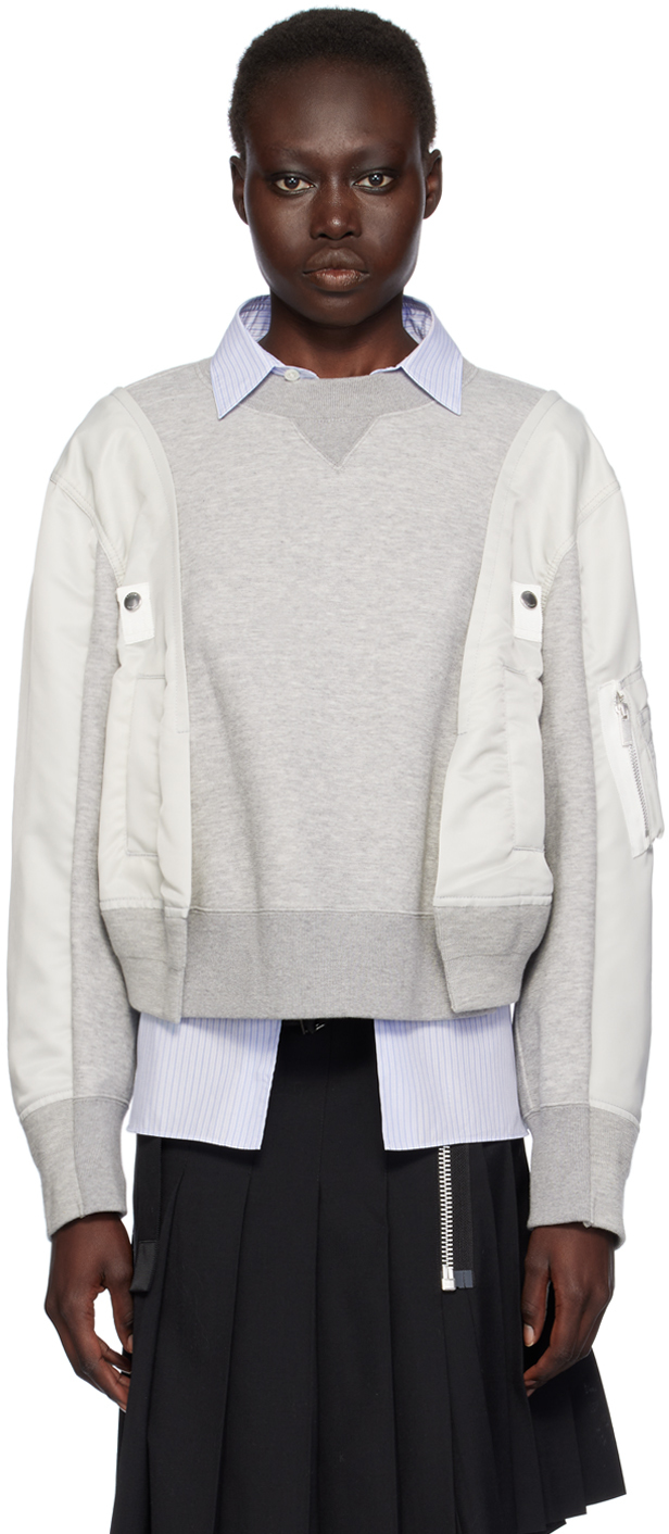 

Толстовка из серой губки sacai, светло-серый