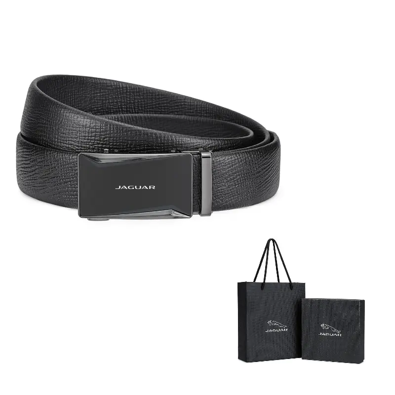 

JAGUAR Мужской кожаный ремень из коровьей кожи шириной 3.5 см, Black