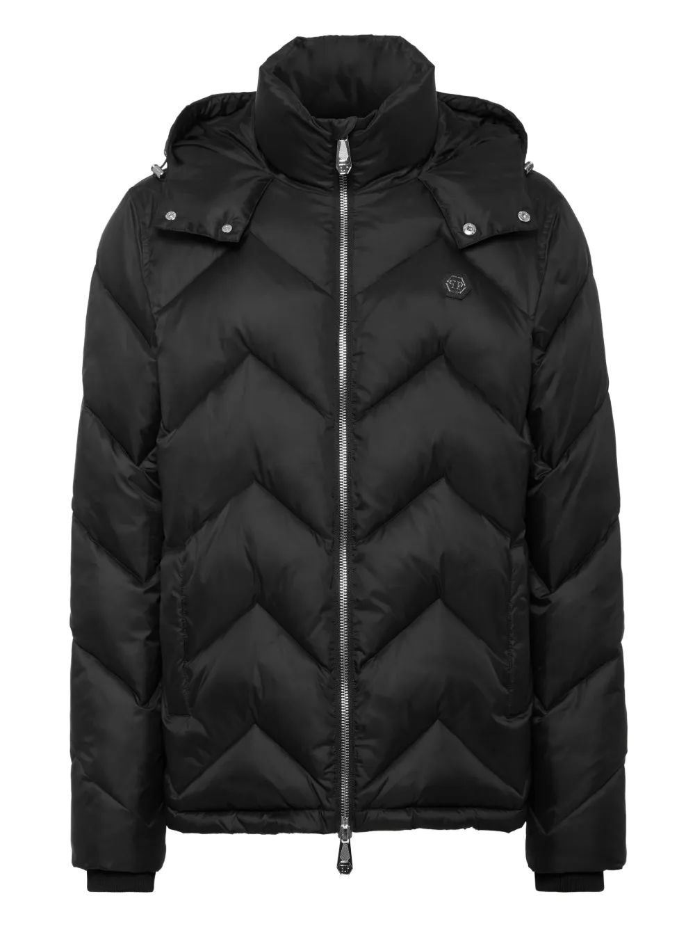 

Стеганый пуховик Philipp Plein, черный